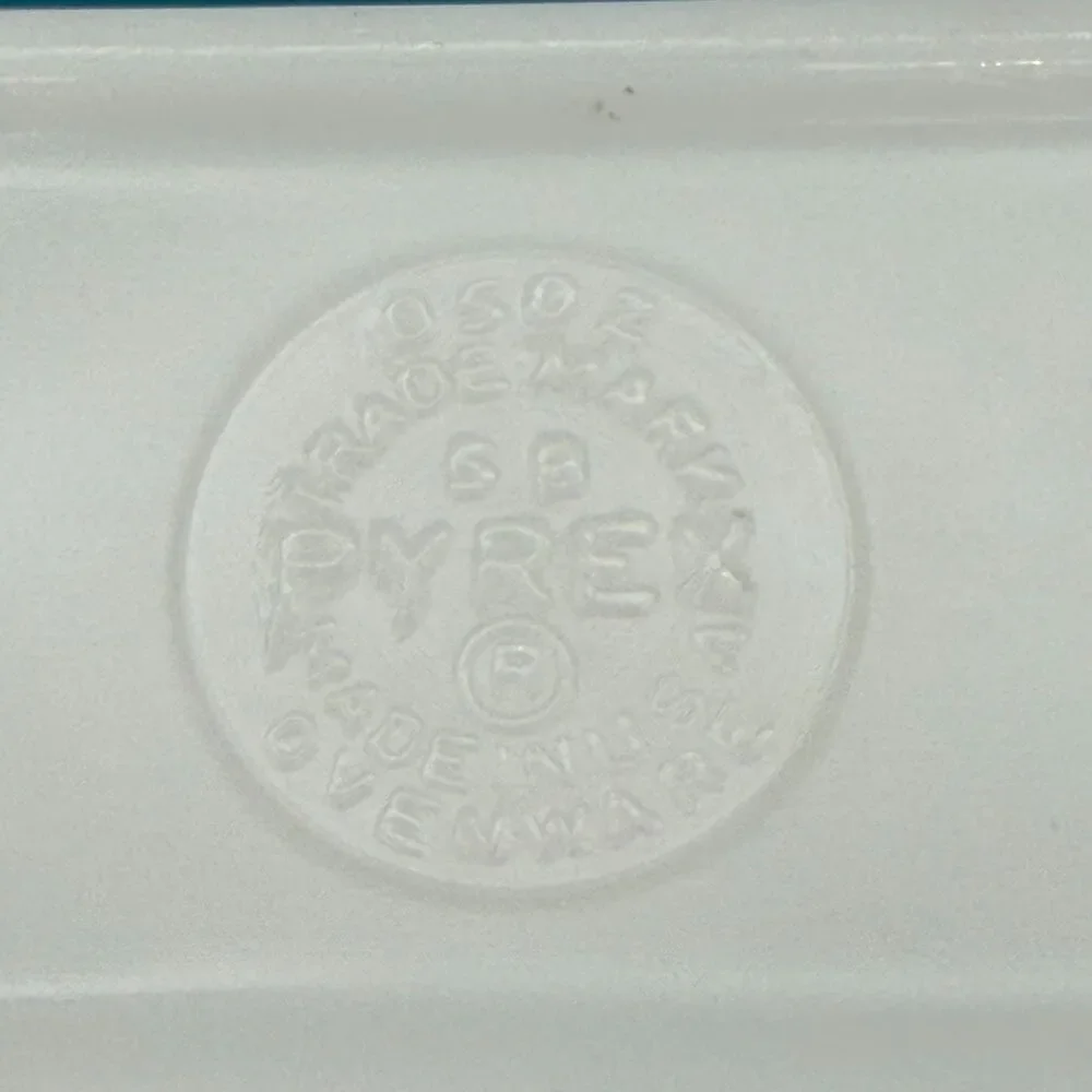 Vintage Pyrex 502 Refrigerator Dish ~ Turquoise Blue 1½ Qt Mid Century